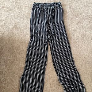 Black & white striped pants